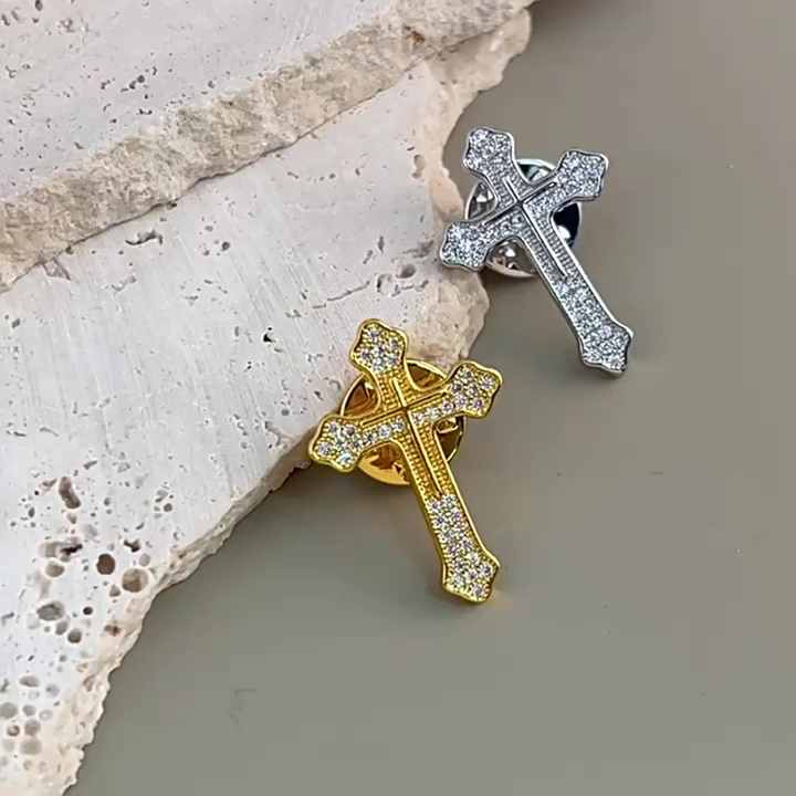 High Quality Lapel Pin Cross Brooches Religious Gifts