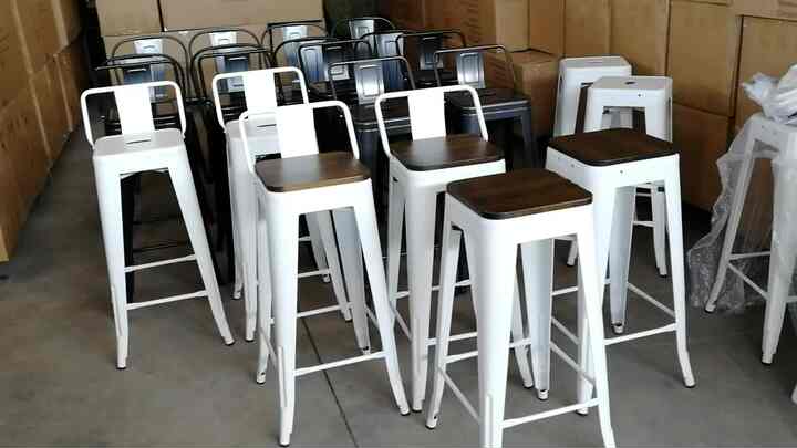 Stackable Industrial Stool Mental Bar Stool Stackable Vintage