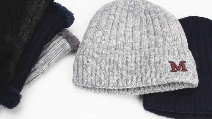 Hot Selling Men Winter Warm Knit Beanie Hat Cap and Scarf Gloves