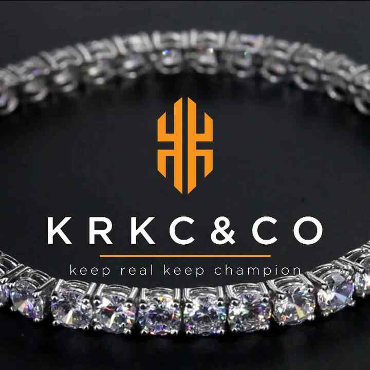 KRKC&CO Hip Hop Jewelry 3MM 9inch White Gold Tennis Zircon Chain