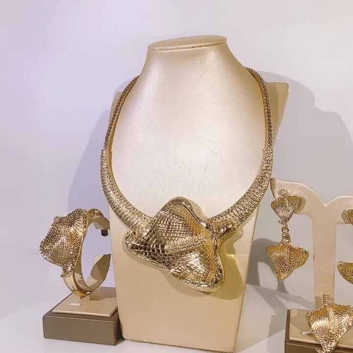 Zhuerrui Italian Gold Plated Jewelry Sets High Quality Brazilian Gold