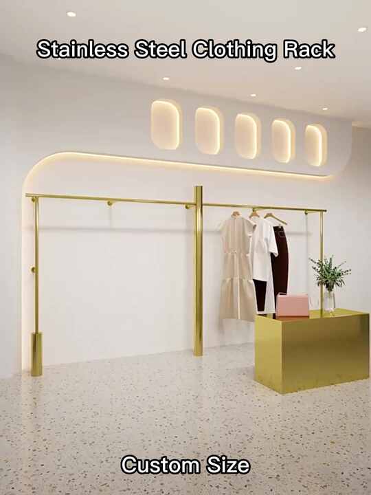 Luxury Clothing Racks - Customize Gold Display Stands