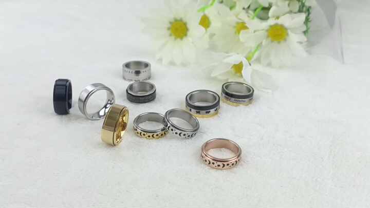 Zhongzhe Jewelry Anxiety Spinner Ring 18k Gold Stainless Steel