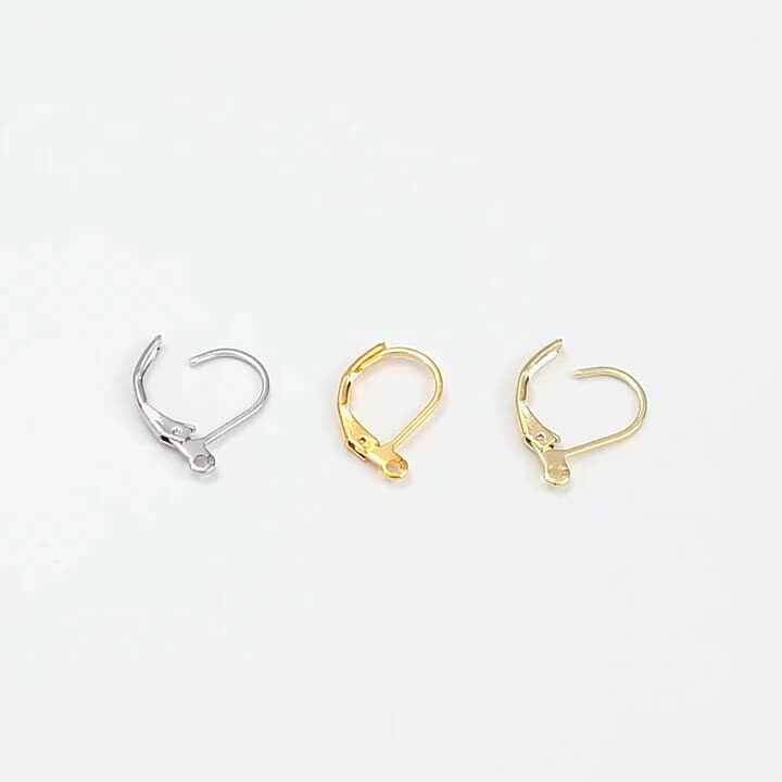 100pcs/bag Stainless Steel Gold Filled French Earring Hook Lever