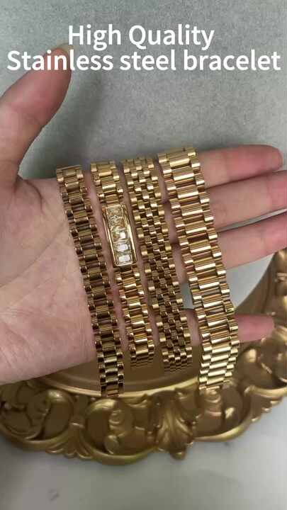 Men's 18k Gold Stainless Steel Bracelet Rolex Chain Rolex