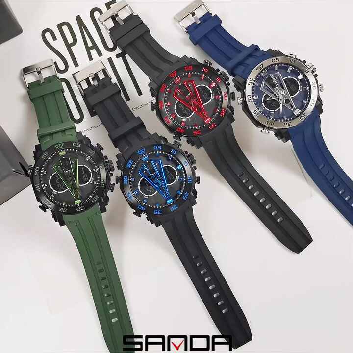 SANDA 6105 Luxury Digital Watches for Men Waterproof Stylish - Main Image