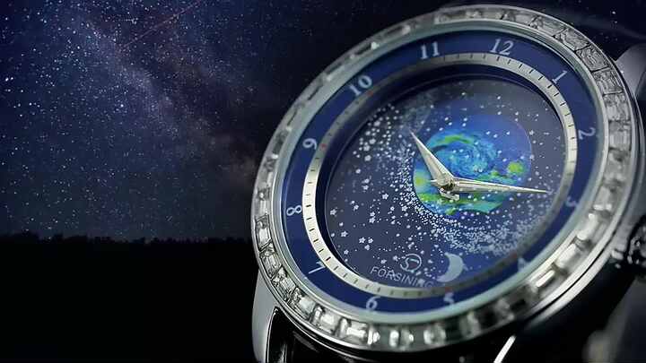 FORSINING Watch for Men Starry Sky Diamond Rotational