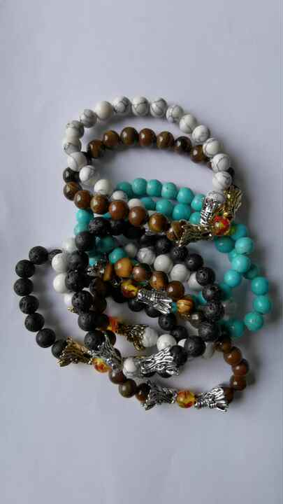 Natural Tiger Eye Stone Bracelet - 8mm Beads With Stainless Steel Chain, Adjustable Yoga Bead Bracelet For Men & Women
