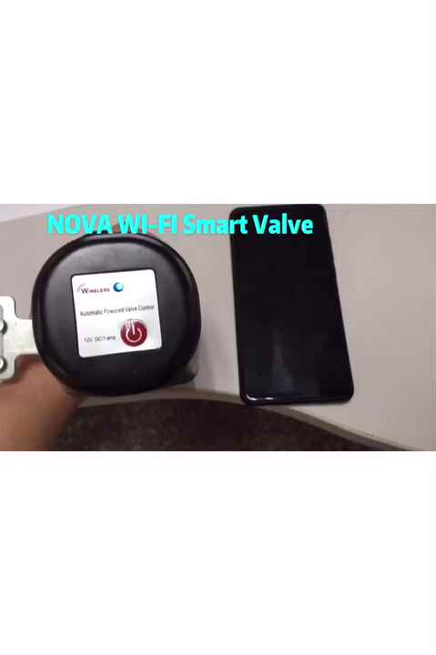 LgowithU Smart Water Valve WiFi-besturing afsluitventiel compatibel met Alexa en Google automatische ventielvoice control afstandsbediening Bluetooth bediening voor keuken / tuin / boerderij (zwart