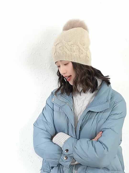 Luxury Fashion Soft Women 100% Pure Cashmere Winter Hat Custom