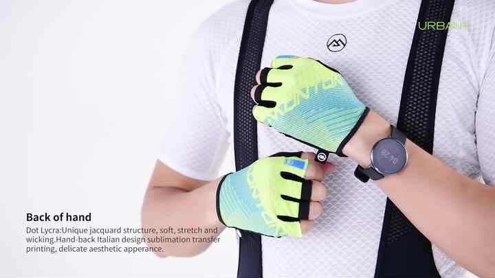 MONTON Men Women Shockproof Bike Gloves Fingerless Firm Padding Palm  Cycling Gloves With Reflective Printing for Road and Biking