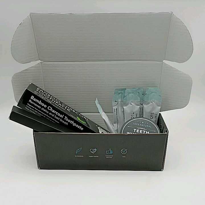 private packing teeth whitening charcoal powder kit with bamboo