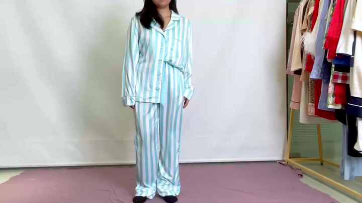 Women Long Sleeve Striped Pajamas Sets