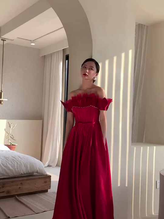 Hot Sale Off-Shoulder Straps Red Evening Dress Formal Dresses for Evening Party Dress Hot Sale Off-Shoulder Straps Red Evening Dress Formal Dresses for Evening Party Dress