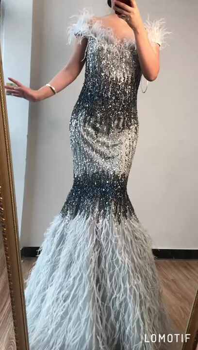 Serene Hill Grey Mermaid Sleeveless Luxury Beaded Dress