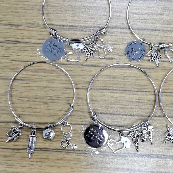 Charm Bracelets for Girls Inspirational Stethoscope Charms