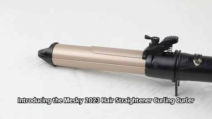 Mesky Multi-function Rotary Hair Looper logo extra Long Barrel Curling Iron Dual Voltage White Rotating 450 Degrees Curling Iron