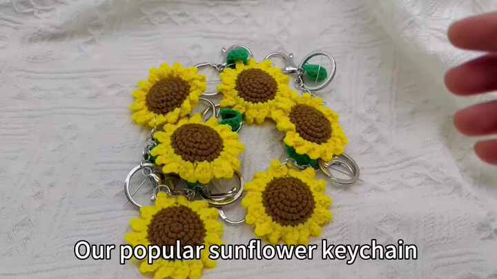 Portachiavi in pelle marrone con girasole Boho, portachiavi, portafoglio per chiavi, motivo in rilievo fatto a mano - Italia
