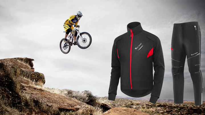 WEST BIKING Winter Bicycle Jacket Set Thermal Windproof