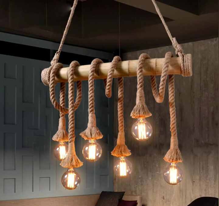 シャンデリア ペンダントリビングルームベッドルーム装飾天井吊り下げライト吊り下げ JYLIGHTING屋内アートガラス天井吊りヘンプロープペンダントライト
