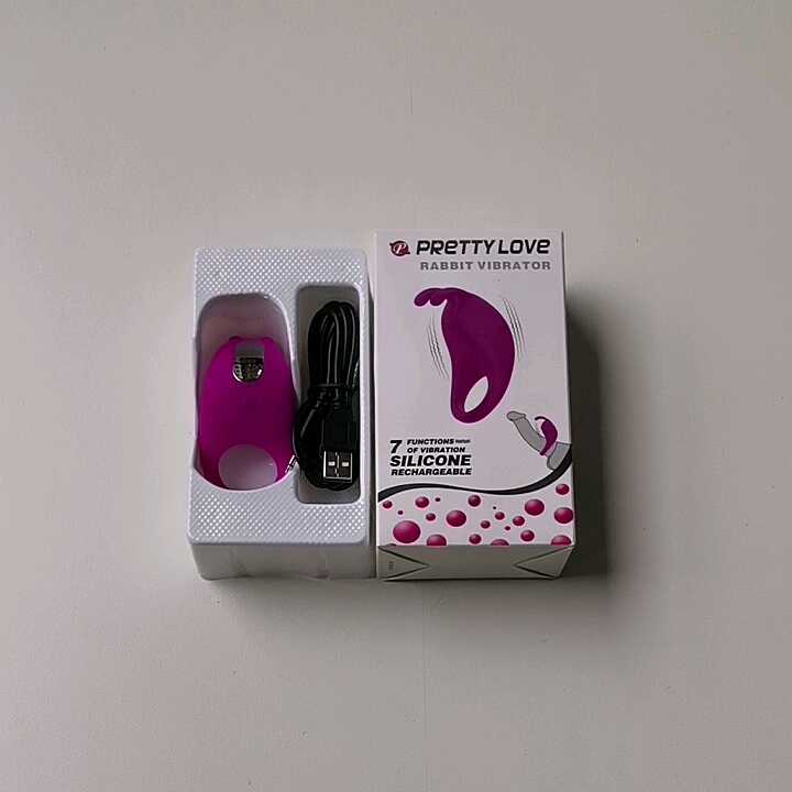 Hasen-Silikon-Penisring mit Klitoris-Stimulation, wiederaufladbar, 7  Vibrationsmodi, Penisringe fr Mnner