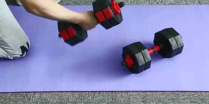 Gym Equipment Black Cement Adjustable Dumbbell Barbell Set 10 15