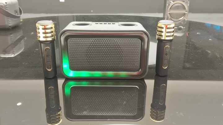 ZQS1491W ミニカラオケマシン - ポータブルスピーカー＆マイクセット