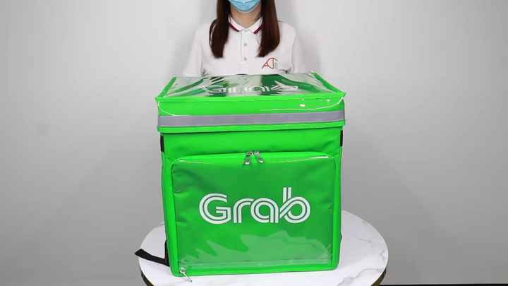 Large Green Insulated Grabfood Special Cake Isothermal Bag Food Delivery