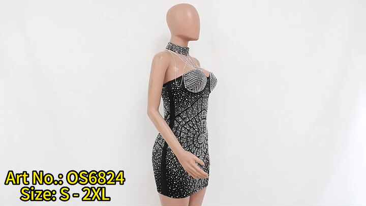Latest Design Sexy Club Dresses for Women - Bodycon Mini Dress with Tassels  & Rhinestones, Perfect for Nightclub Outings