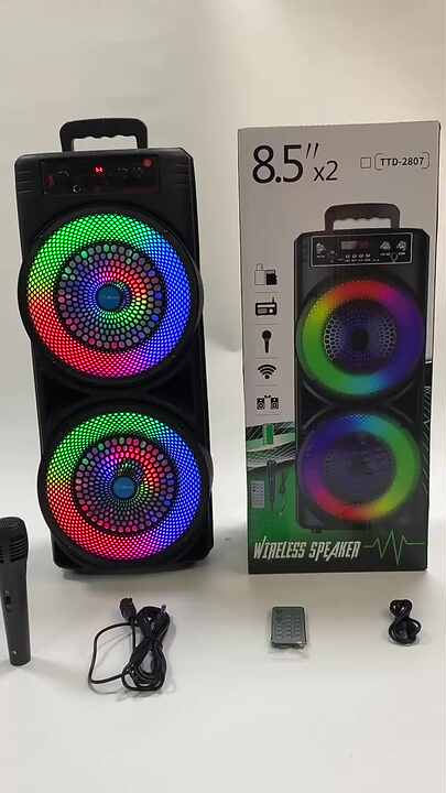 TTD-2807 デュアル8インチウーファー スピーカー ポータブルDJバス
