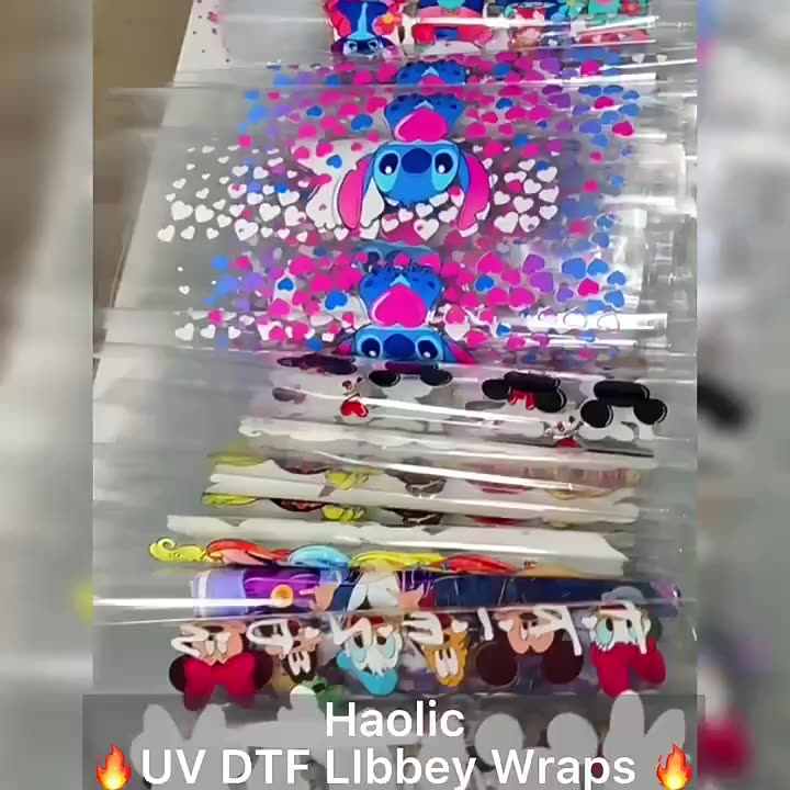 3D UV DTF Transfer Cup Wraps Transfer Sticker Glass Tumblers Cup