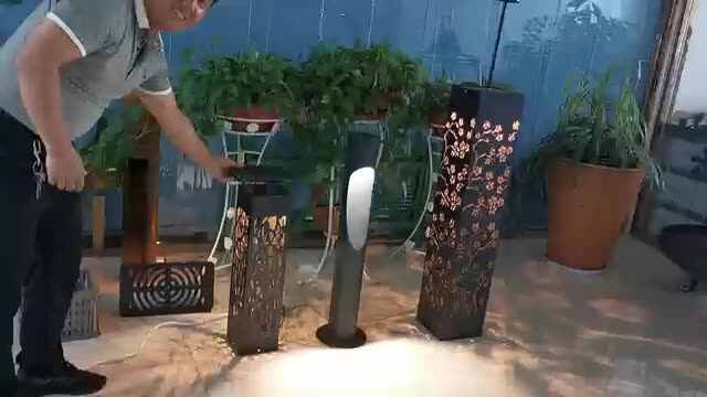 Corten Steel Bollard Lighting Street Lamp - Rusty Red Solar LED Garden ...