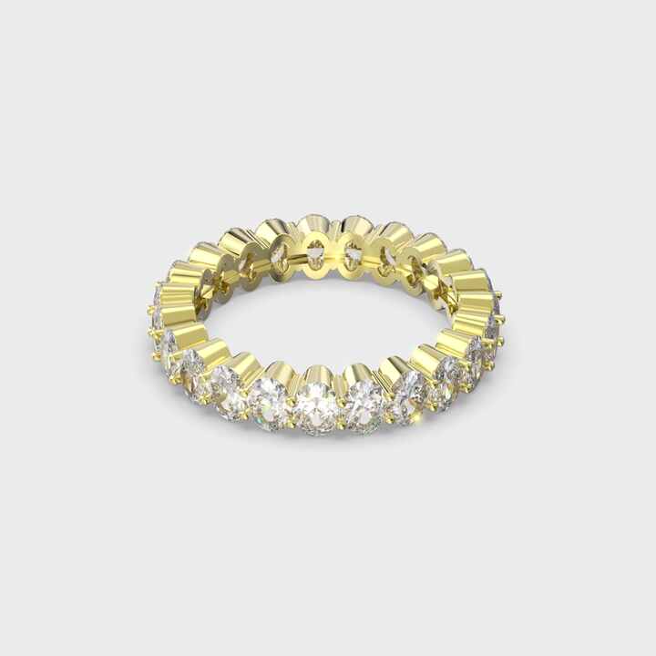 SR316 RINNTIN 14K Gold Plated Stackable Ring Oval Cubic Zirconia - Main Image