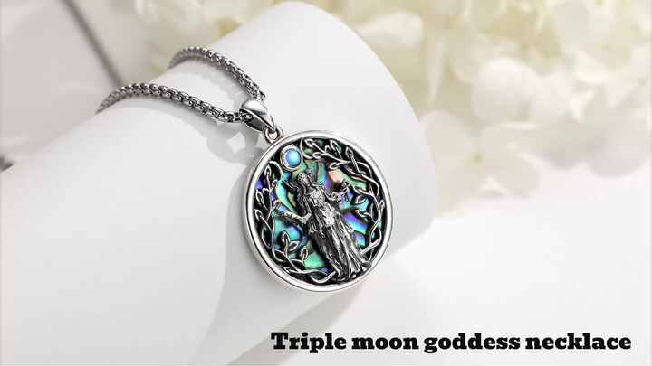 Merryshine 925 Sterling Silver Pagan Mother of Pearl Pagan Triple