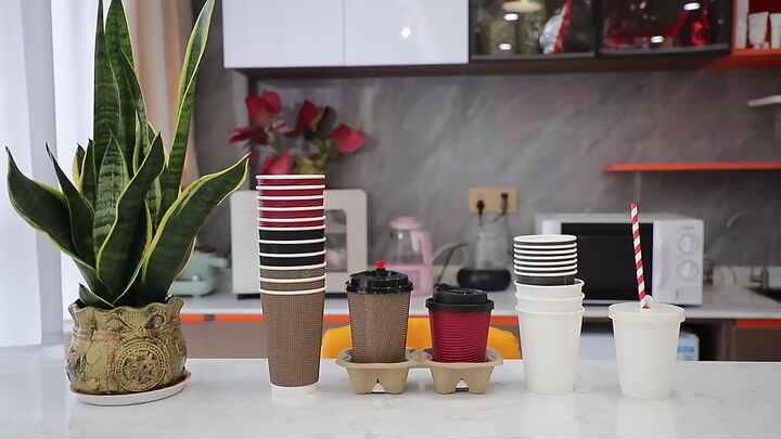 50 Stücke Einweg Kaffeetassen Doppel-schicht Papie... - Grandado