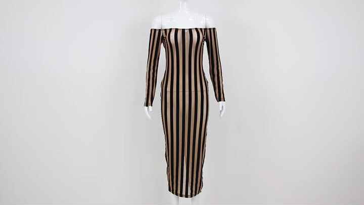 green emerald velvet dress Two-Tone Striped Dress  BASE-ics Boutique