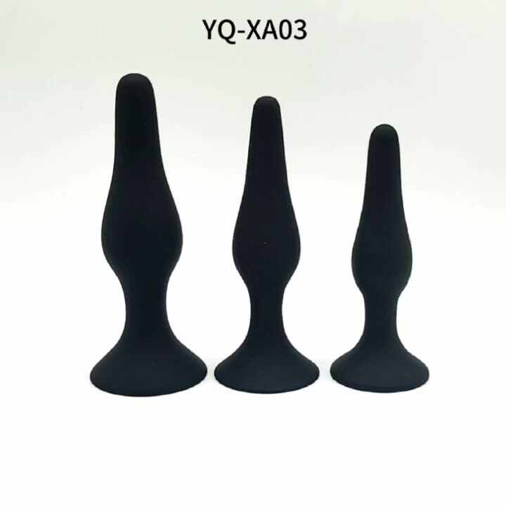 Soft Silicone Flexible Butt Plug Sex Toys Anal, Three Size Anal Plug Set  SexToy With Suction Cup