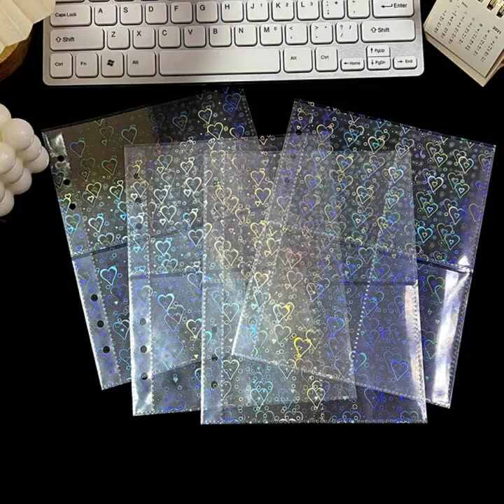 10pcs A5 Size Laser Flashing Card Sleeves 6-Hole Photocard Sleeves Foil Card Protective Sleeve Holographic Foil Protective Cover 10pcs A5 Size Laser Flashing Card Sleeves 6-Hole Photocard Sleeves Foil Card Protective Sleeve Holographic Foil Protective Cover