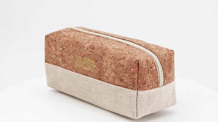 Eco Friendly Cosmetic Bag Organic Cotton with RPET Linen