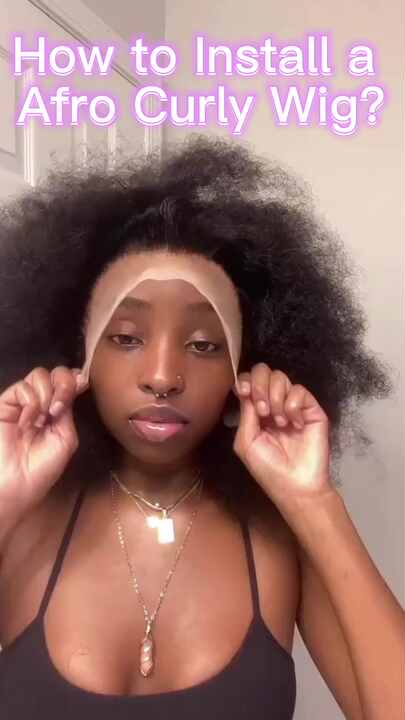 Afro Kinky Curly 4X4 Lace Closure Wigs Honey Blonde Ombre