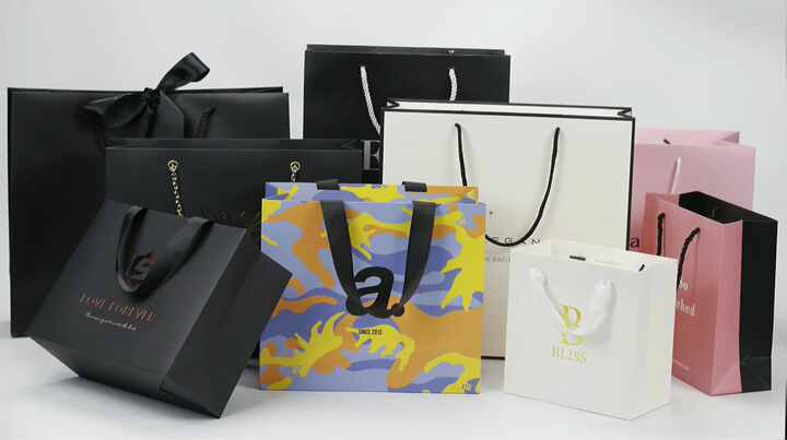 A variety of eco-friendly paper bags