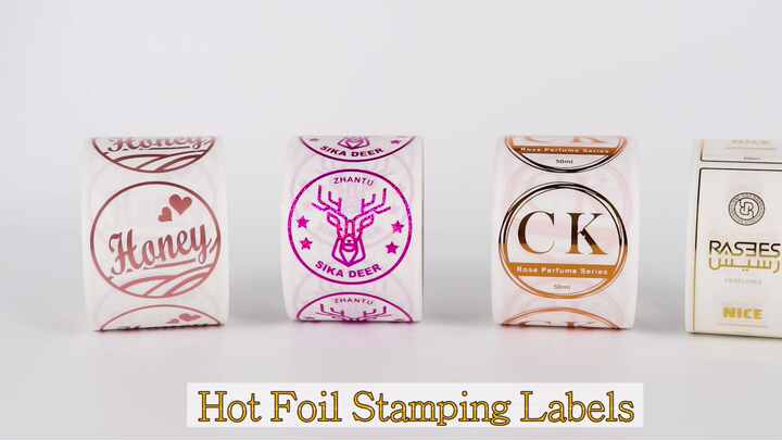 Custom Gold Foil Hot Stamp Paper Self Adhesive Customized Printing