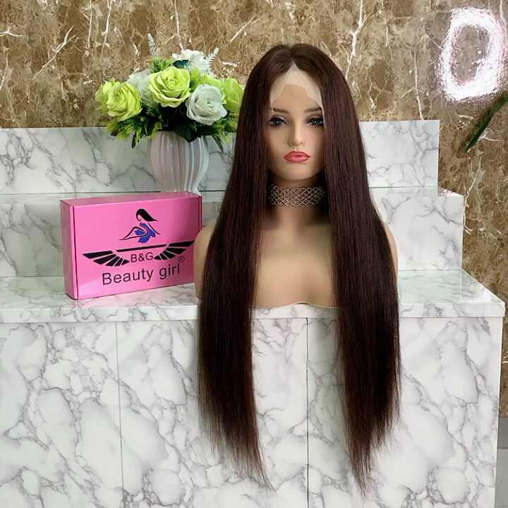 China Wig Factory Wholesale 30 Inch Full Virgin Brazilian Straight