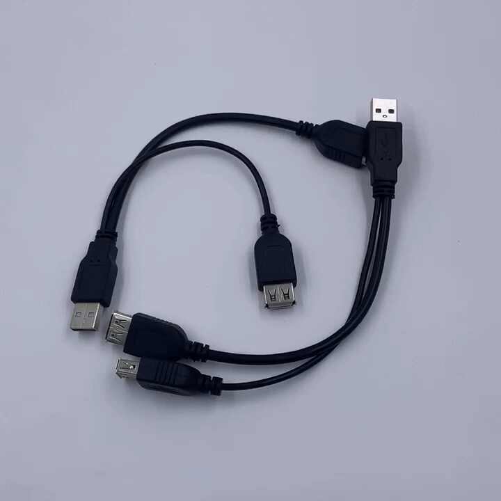 Cavo Splitter USB 2.0 Young21 - Adattatore Da Maschio A A 2 Femmine, Hub Y Per Condivisione Dati E Alimentazione, Colore Nero