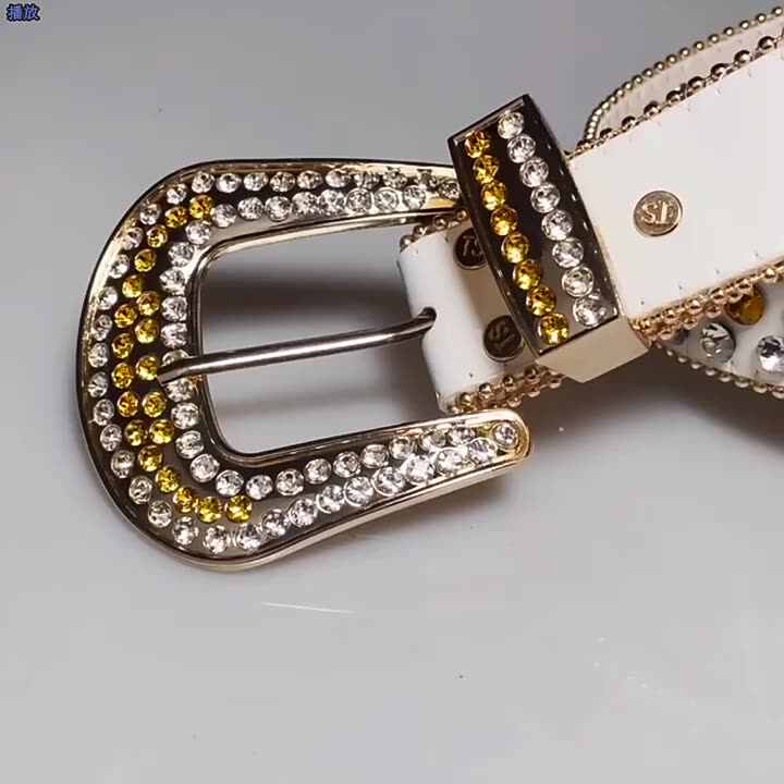 Wholesale Shiny Silver Belt for Women Western Mens Rhinestone Belts