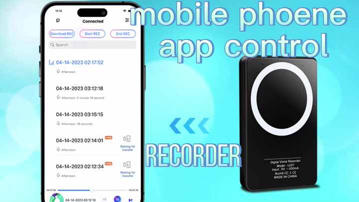 Enregistreur Numérique Vocale EVISTR 64 Go Avec Lecture - Dictaphone