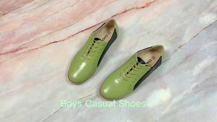 New Arrival Boy Shoes Children Olive Green Casual Shoes for Kids Boy  Leather Formal Shoes