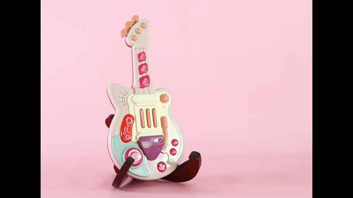 ピンク色のプリンセスおもちゃプラスチックギター楽器