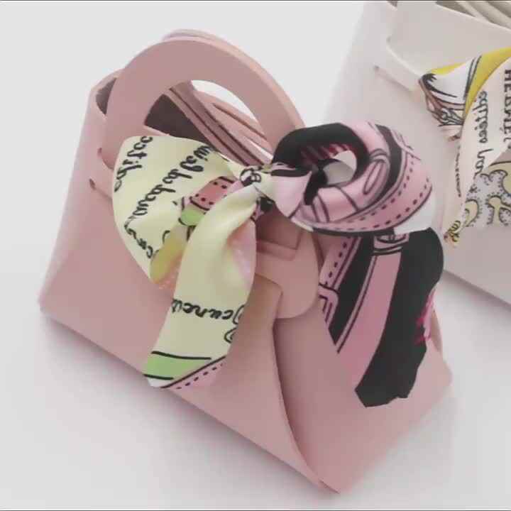 New PU Leather Hand-held Small Bucket Gift Candy Case Hand Wedding
