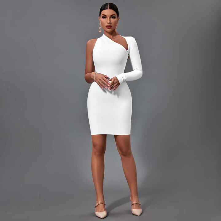 classy white bodycon dress Rudsak Agnes Women's Long Sleeve Bodycon Dress (Black / S)